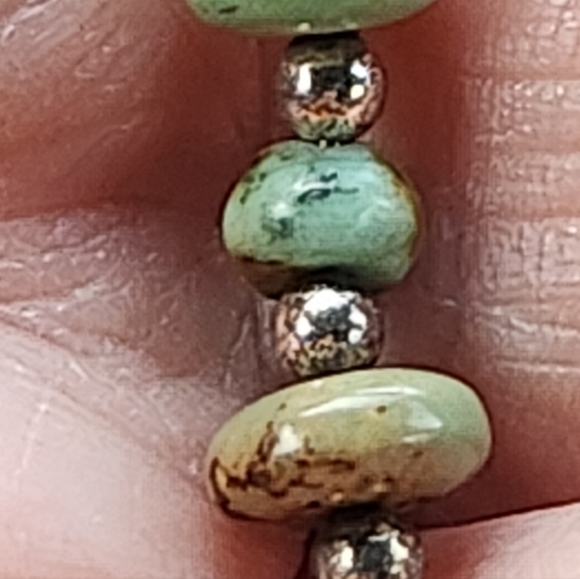 Beaded Turquoise Pierced Earrings - Picture 4 of 6